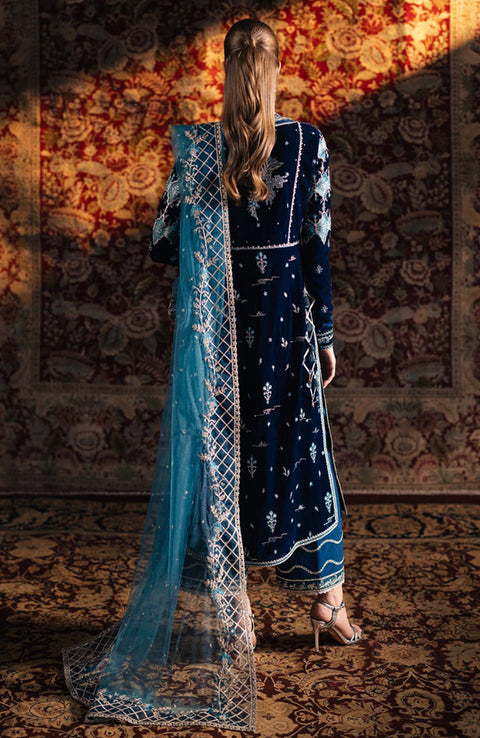 Qalamkar - Qalamkar Embroidered Velvet Suits Unstitched 3 Piece - Winter Collection - aubranz.com