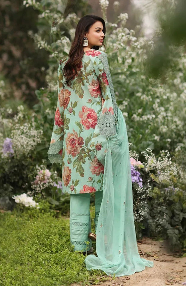 Manara - Vintage Flora By Manara Embroidered Lawn Suit Unstitched 3 Piece MNRVF24F 06 - Opalia - Summer Collection - aubranz.com