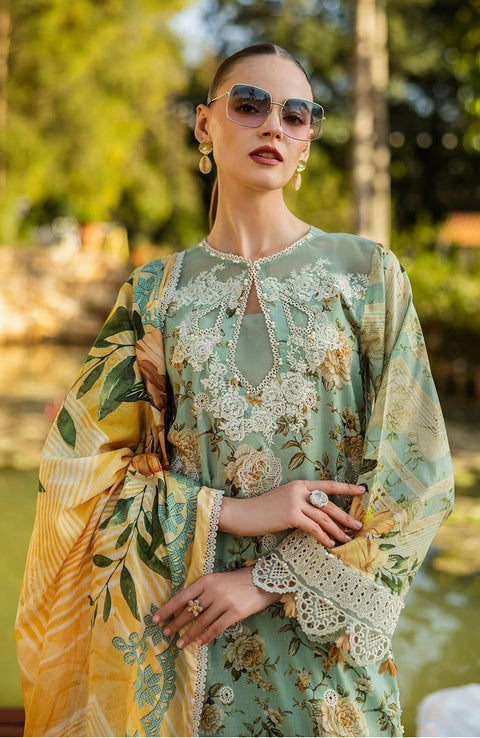Elaf - Elaf Chikankari Printed Lawn'25 Embroidered Suits Unstitched 3 Piece - Summer Collection - aubranz.com