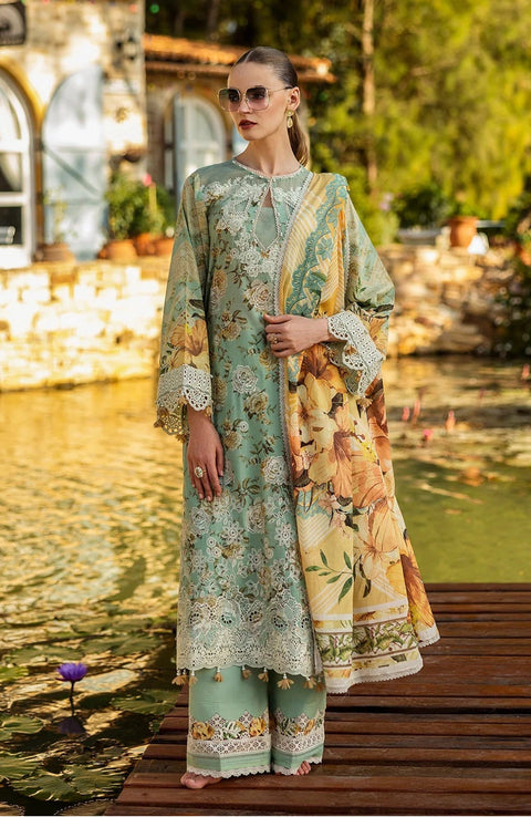 Elaf - Elaf Chikankari Printed Lawn'25 Embroidered Suits Unstitched 3 Piece - Summer Collection - aubranz.com