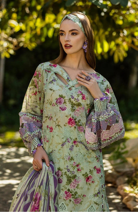 Elaf - Elaf Chikankari Printed Lawn'25 Embroidered Suits Unstitched 3 Piece - Summer Collection - aubranz.com