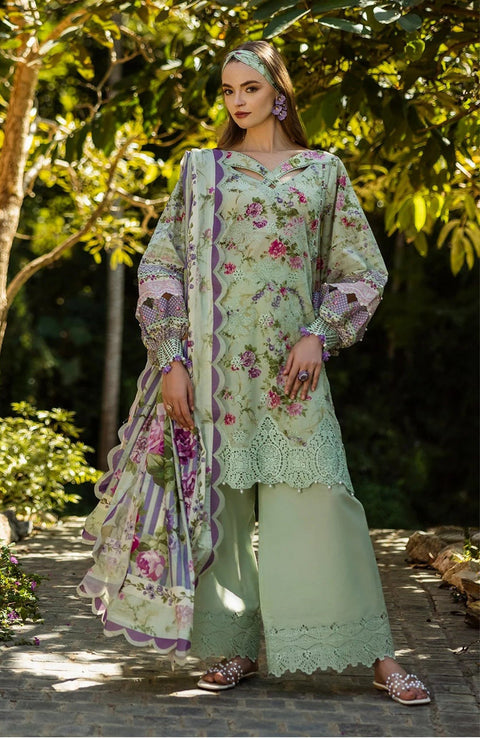 Elaf - Elaf Chikankari Printed Lawn'25 Embroidered Suits Unstitched 3 Piece - Summer Collection - aubranz.com