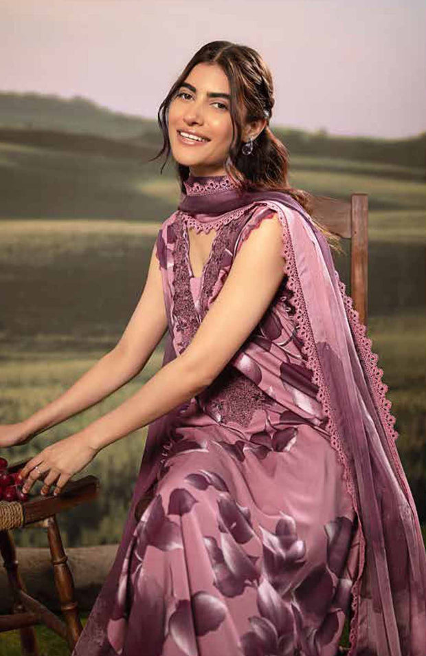 Mariab - M BASIC PRE-FALL CASUAL'25 BY MARIA B PRINTED ARABIC LAWN SUITS UNSTITCHED 3 PIECE - SUMMER COLLECTION - aubranz.com