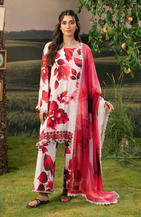 Mariab - M BASIC PRE-FALL CASUAL'25 BY MARIA B PRINTED ARABIC LAWN SUITS UNSTITCHED 3 PIECE - SUMMER COLLECTION - aubranz.com