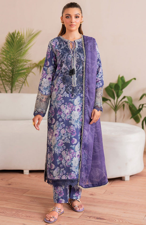 Xenia - XENIA PRINTKARI LAWN'25 EMBROIDERED SUITS UNSTITCHED 3 PIECE - SUMMER COLLECTION - aubranz.com