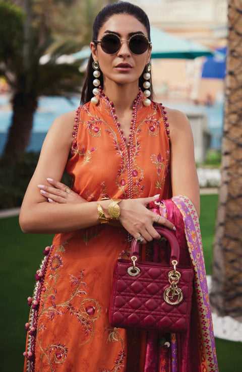Fta - WES LUXURY LAWN'25 BY FARAH TALIB AZIZ EMBROIDERED SUITS UNSTITCHED 3 PIECE - SUMMER COLLECTION - aubranz.com