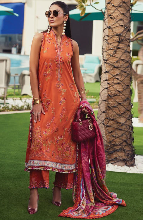 Fta - WES LUXURY LAWN'25 BY FARAH TALIB AZIZ EMBROIDERED SUITS UNSTITCHED 3 PIECE - SUMMER COLLECTION - aubranz.com
