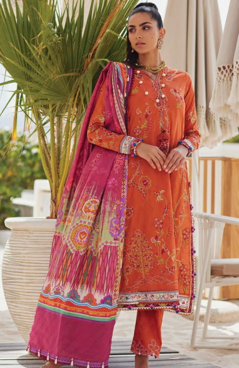 Fta - WES LUXURY LAWN'25 BY FARAH TALIB AZIZ EMBROIDERED SUITS UNSTITCHED 3 PIECE - SUMMER COLLECTION - aubranz.com
