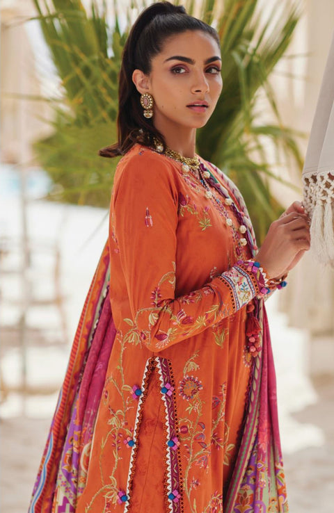 Fta - WES LUXURY LAWN'25 BY FARAH TALIB AZIZ EMBROIDERED SUITS UNSTITCHED 3 PIECE - SUMMER COLLECTION - aubranz.com