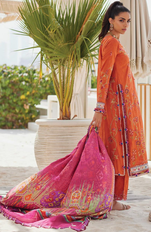 Fta - WES LUXURY LAWN'25 BY FARAH TALIB AZIZ EMBROIDERED SUITS UNSTITCHED 3 PIECE - SUMMER COLLECTION - aubranz.com