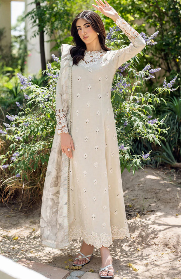 Zarif - Nura Textured Lawn'25 By Zarif Embroidered Suits Unstitched 3 Piece - Summer Collection - aubranz.com