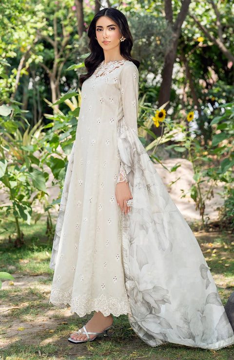 Zarif - Nura Textured Lawn'25 By Zarif Embroidered Suits Unstitched 3 Piece - Summer Collection - aubranz.com