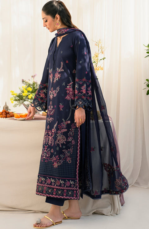 Zarif - Lamhay Luxury Lawn'25 By Zarif Embroidered Suits Unstitched 3 Piece - Summer Collectiom - aubranz.com