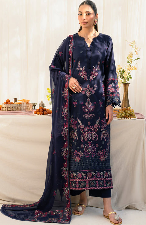 Zarif - Lamhay Luxury Lawn'25 By Zarif Embroidered Suits Unstitched 3 Piece - Summer Collectiom - aubranz.com