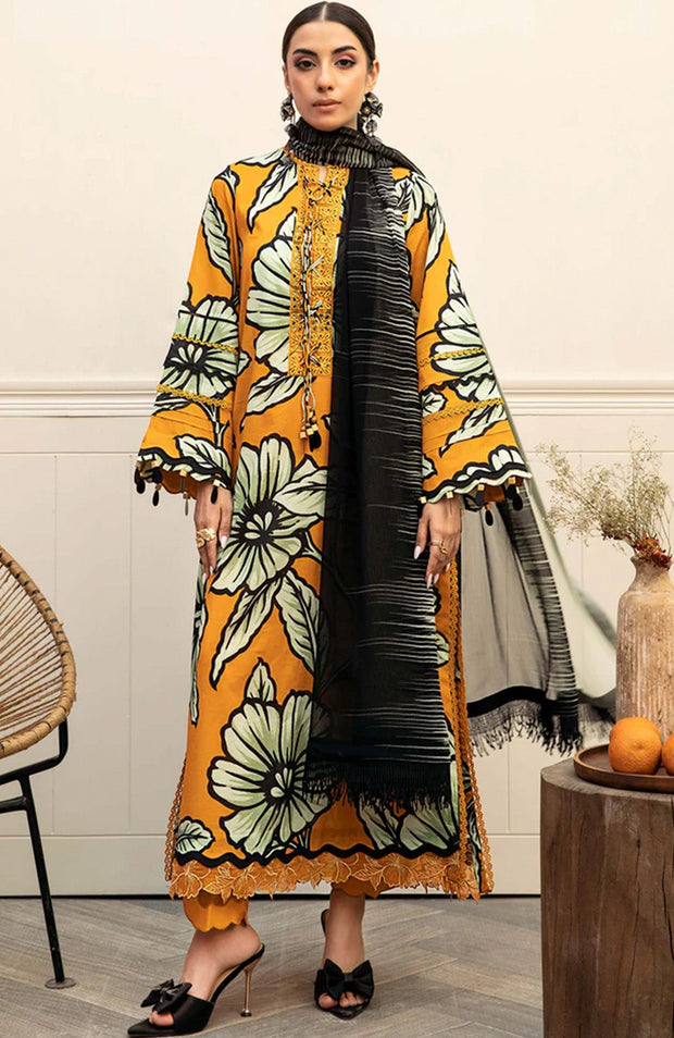 Mariab - M Basic Eid II Collection'25 Printed Lawn Suits Unstitched 3 piece - summer collection - aubranz.com