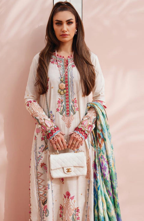Fta - WES LUXURY LAWN'25 BY FARAH TALIB AZIZ EMBROIDERED SUITS UNSTITCHED 3 PIECE - SUMMER COLLECTION - aubranz.com