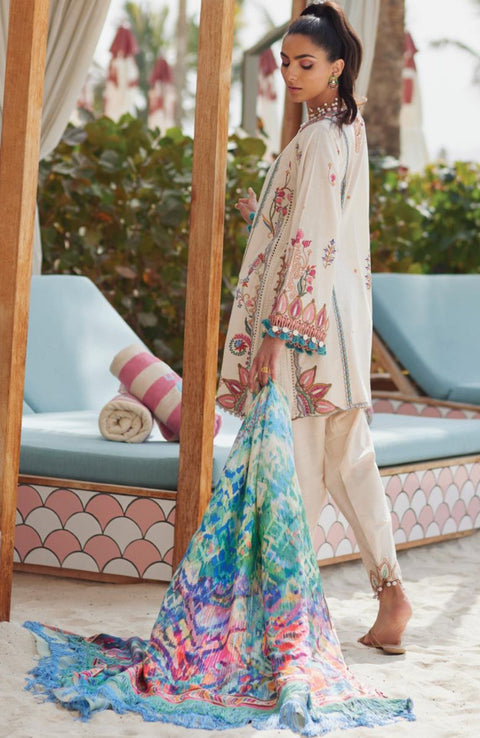 Fta - WES LUXURY LAWN'25 BY FARAH TALIB AZIZ EMBROIDERED SUITS UNSTITCHED 3 PIECE - SUMMER COLLECTION - aubranz.com