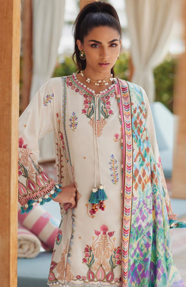 Fta - WES LUXURY LAWN'25 BY FARAH TALIB AZIZ EMBROIDERED SUITS UNSTITCHED 3 PIECE - SUMMER COLLECTION - aubranz.com