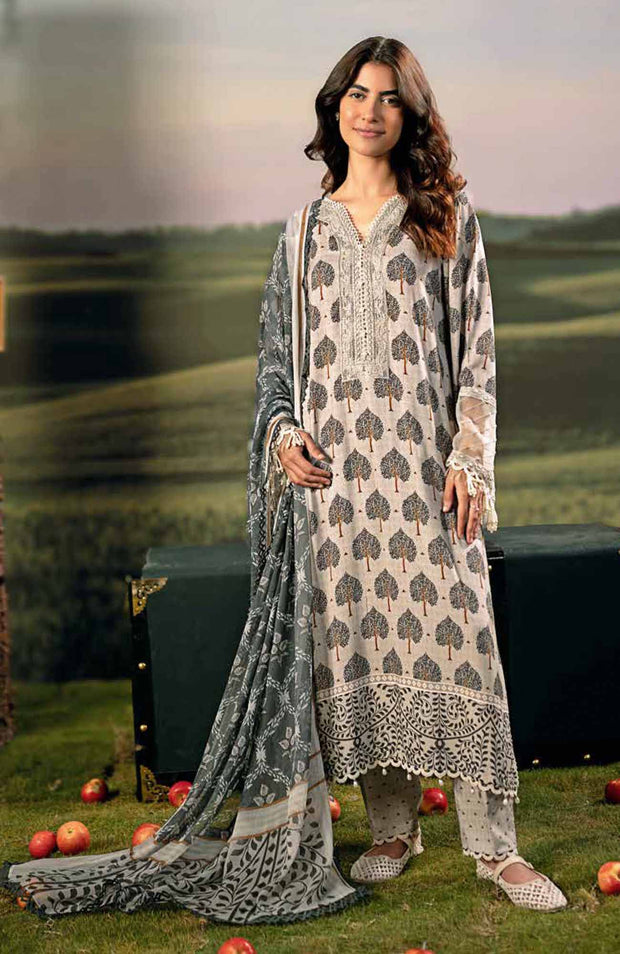 Mariab - M BASIC PRE-FALL CASUAL'25 BY MARIA B PRINTED ARABIC LAWN SUITS UNSTITCHED 3 PIECE - SUMMER COLLECTION - aubranz.com