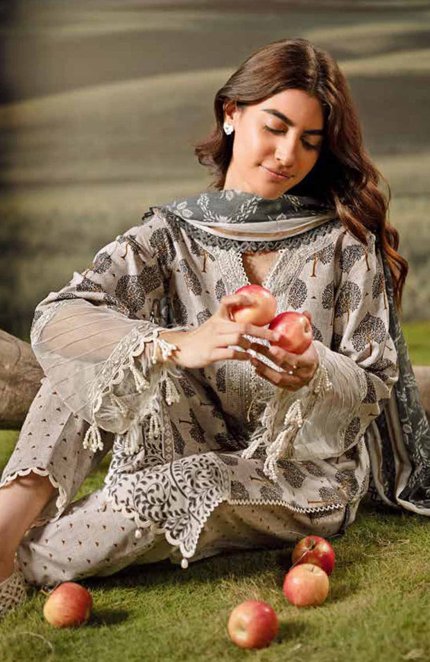 Mariab - M BASIC PRE-FALL CASUAL'25 BY MARIA B PRINTED ARABIC LAWN SUITS UNSTITCHED 3 PIECE - SUMMER COLLECTION - aubranz.com