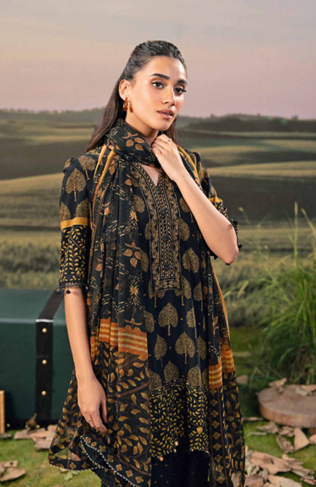 Mariab - M BASIC PRE-FALL CASUAL'25 BY MARIA B PRINTED ARABIC LAWN SUITS UNSTITCHED 3 PIECE - SUMMER COLLECTION - aubranz.com