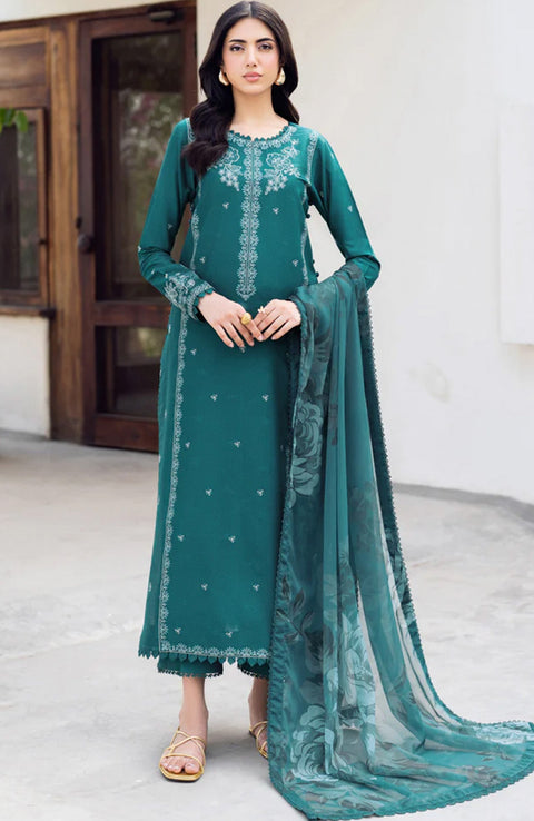 Zarif - Nura Textured Lawn'25 By Zarif Embroidered Suits Unstitched 3 Piece - Summer Collection - aubranz.com