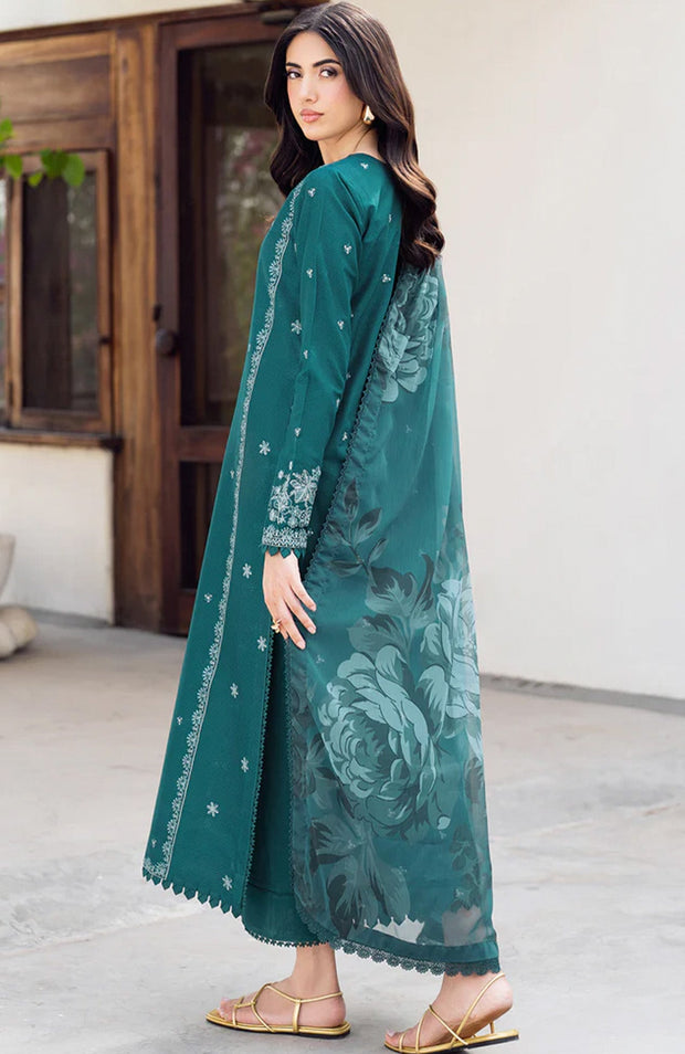 Zarif - Nura Textured Lawn'25 By Zarif Embroidered Suits Unstitched 3 Piece - Summer Collection - aubranz.com