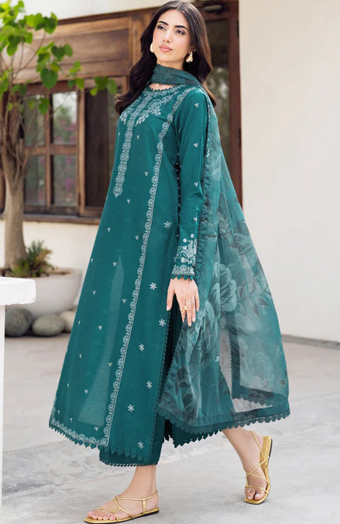 Zarif - Nura Textured Lawn'25 By Zarif Embroidered Suits Unstitched 3 Piece - Summer Collection - aubranz.com