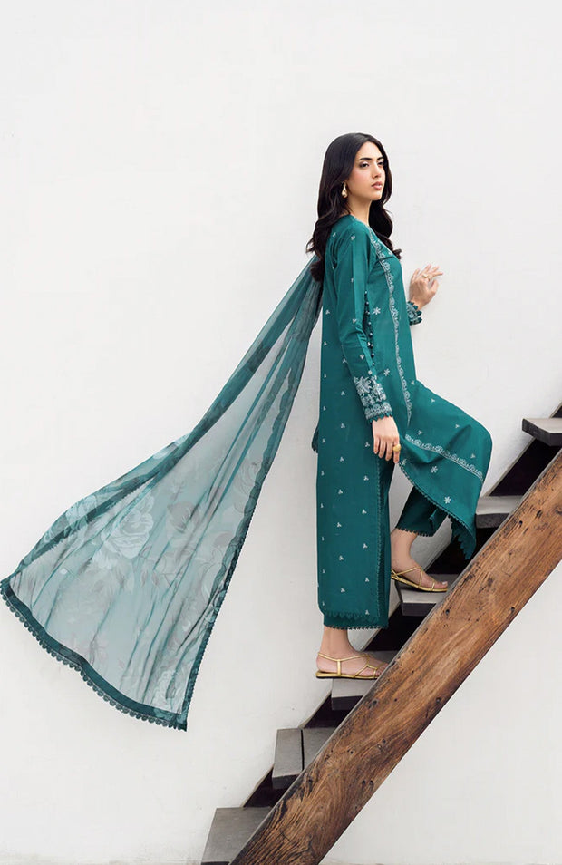 Zarif - Nura Textured Lawn'25 By Zarif Embroidered Suits Unstitched 3 Piece - Summer Collection - aubranz.com