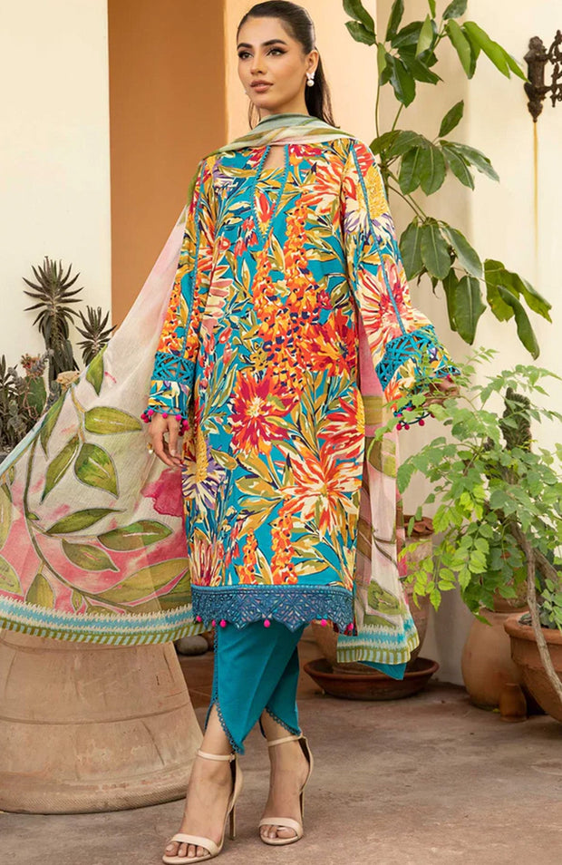 Mariab - M Basic Eid II Collection'25 Printed Lawn Suits Unstitched 3 piece - summer collection - aubranz.com