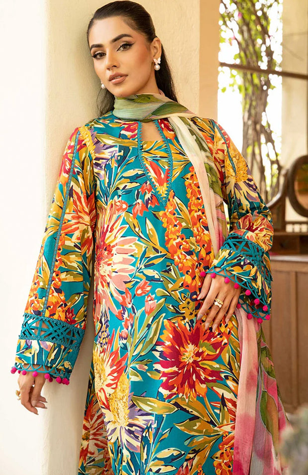 Mariab - M Basic Eid II Collection'25 Printed Lawn Suits Unstitched 3 piece - summer collection - aubranz.com