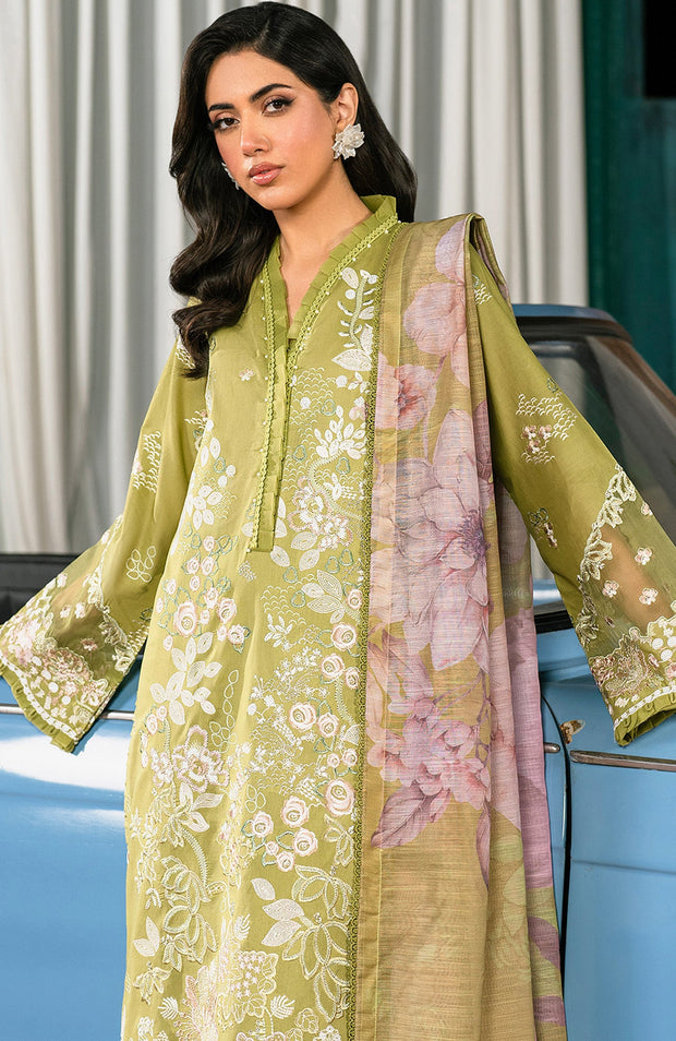 Zarif - Lamhay Luxury Lawn'25 By Zarif Embroidered Suits Unstitched 3 Piece - Summer Collectiom - aubranz.com