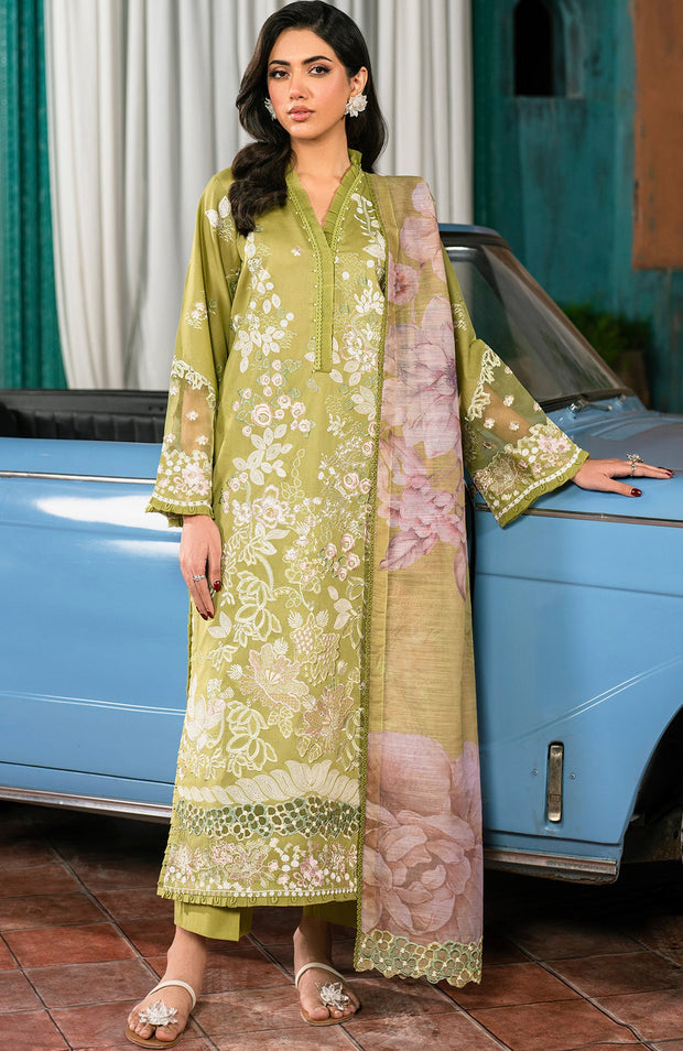 Zarif - Lamhay Luxury Lawn'25 By Zarif Embroidered Suits Unstitched 3 Piece - Summer Collectiom - aubranz.com