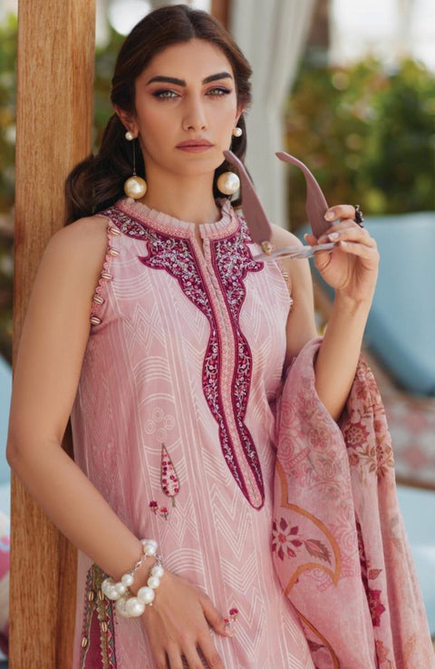 Fta - WES LUXURY LAWN'25 BY FARAH TALIB AZIZ EMBROIDERED SUITS UNSTITCHED 3 PIECE - SUMMER COLLECTION - aubranz.com