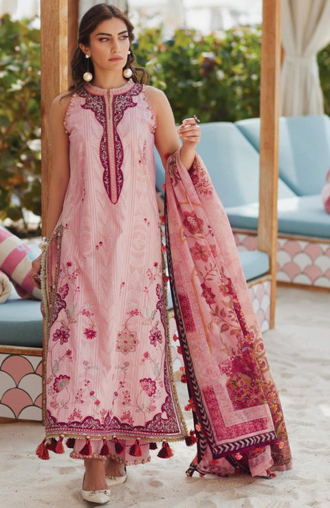 Fta - WES LUXURY LAWN'25 BY FARAH TALIB AZIZ EMBROIDERED SUITS UNSTITCHED 3 PIECE - SUMMER COLLECTION - aubranz.com