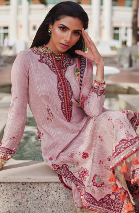 Fta - WES LUXURY LAWN'25 BY FARAH TALIB AZIZ EMBROIDERED SUITS UNSTITCHED 3 PIECE - SUMMER COLLECTION - aubranz.com