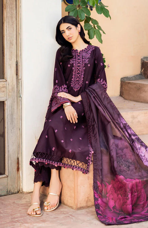 Zarif - Nura Textured Lawn'25 By Zarif Embroidered Suits Unstitched 3 Piece - Summer Collection - aubranz.com