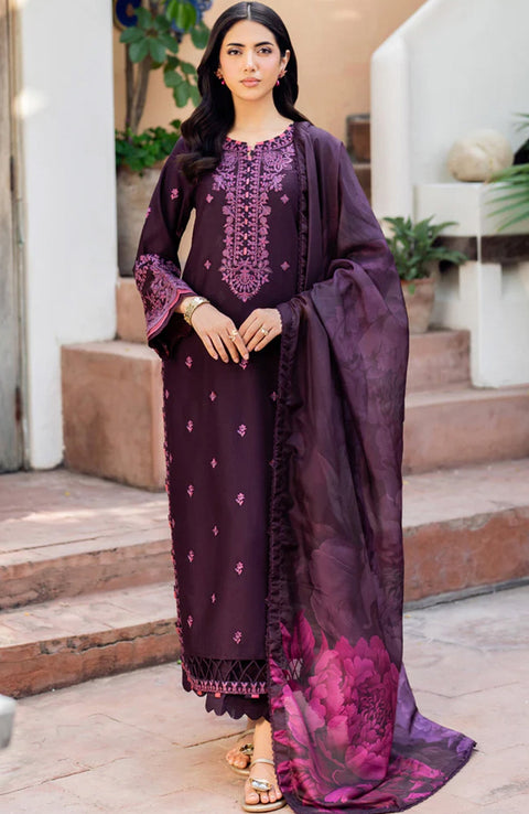 Zarif - Nura Textured Lawn'25 By Zarif Embroidered Suits Unstitched 3 Piece - Summer Collection - aubranz.com