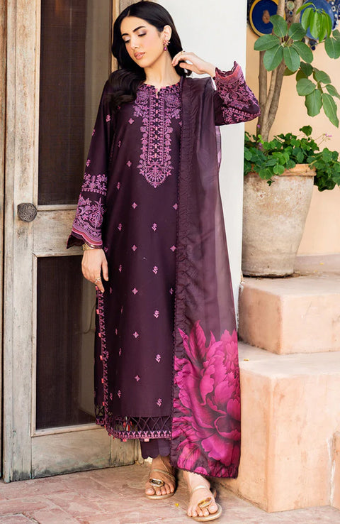 Zarif - Nura Textured Lawn'25 By Zarif Embroidered Suits Unstitched 3 Piece - Summer Collection - aubranz.com