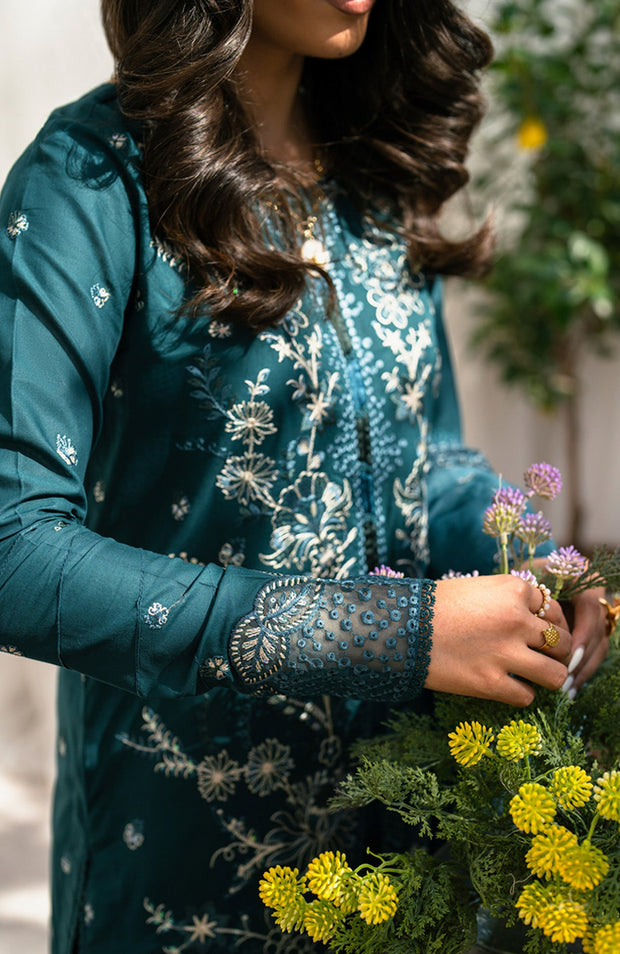 Zarif - Lamhay Luxury Lawn'25 By Zarif Embroidered Suits Unstitched 3 Piece - Summer Collectiom - aubranz.com