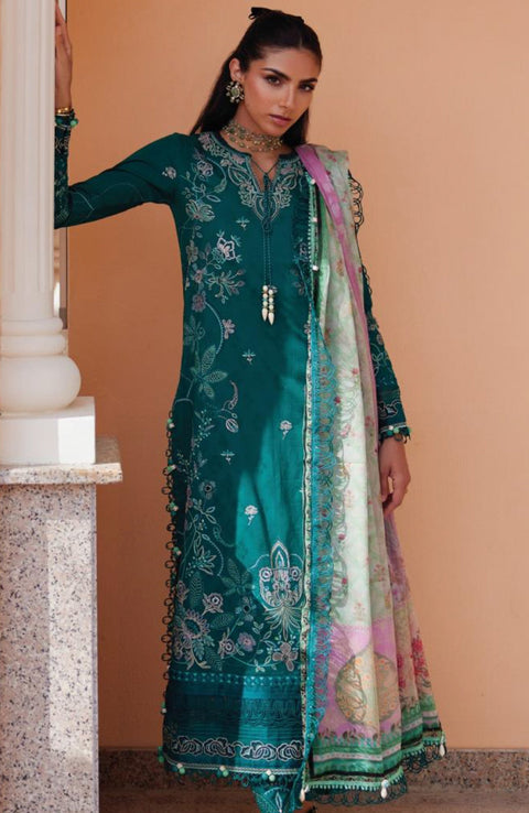 Fta - WES LUXURY LAWN'25 BY FARAH TALIB AZIZ EMBROIDERED SUITS UNSTITCHED 3 PIECE - SUMMER COLLECTION - aubranz.com