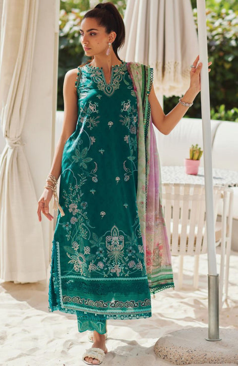Fta - WES LUXURY LAWN'25 BY FARAH TALIB AZIZ EMBROIDERED SUITS UNSTITCHED 3 PIECE - SUMMER COLLECTION - aubranz.com