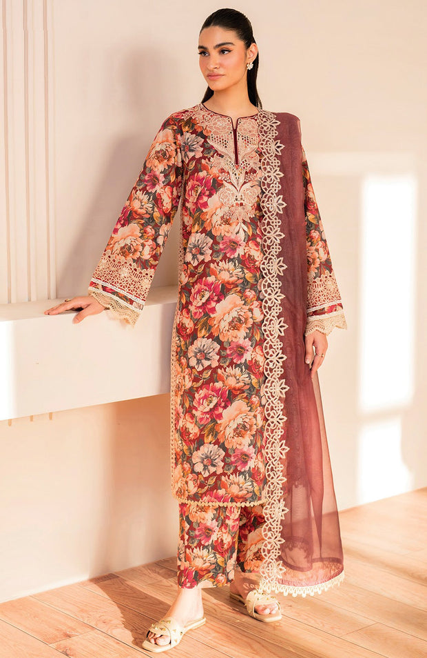 Xenia - XENIA PRINTKARI LAWN'25 EMBROIDERED SUITS UNSTITCHED 3 PIECE - SUMMER COLLECTION - aubranz.com