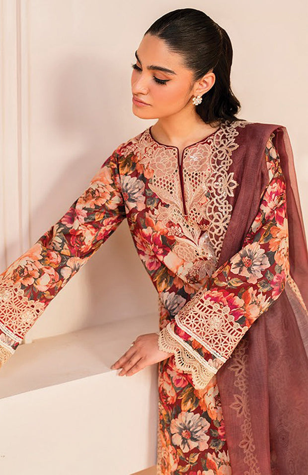 Xenia - XENIA PRINTKARI LAWN'25 EMBROIDERED SUITS UNSTITCHED 3 PIECE - SUMMER COLLECTION - aubranz.com