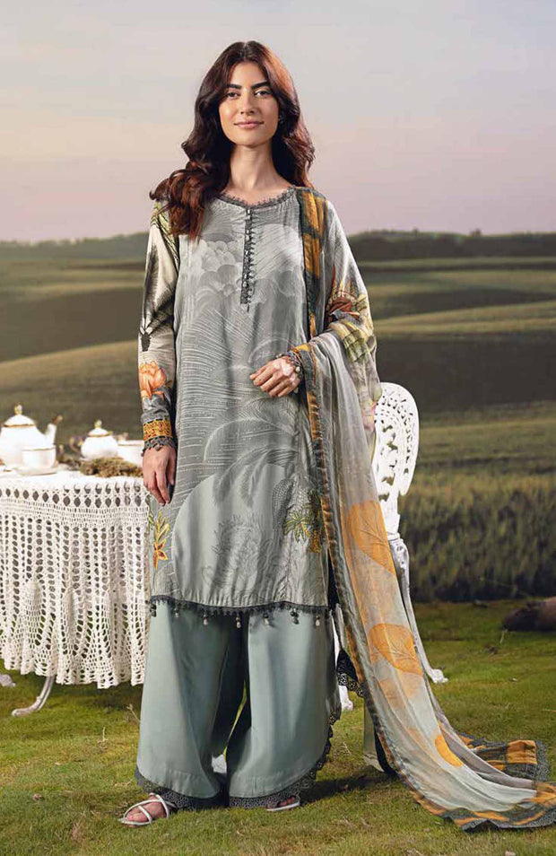 Mariab - M BASIC PRE-FALL CASUAL'25 BY MARIA B PRINTED ARABIC LAWN SUITS UNSTITCHED 3 PIECE - SUMMER COLLECTION - aubranz.com