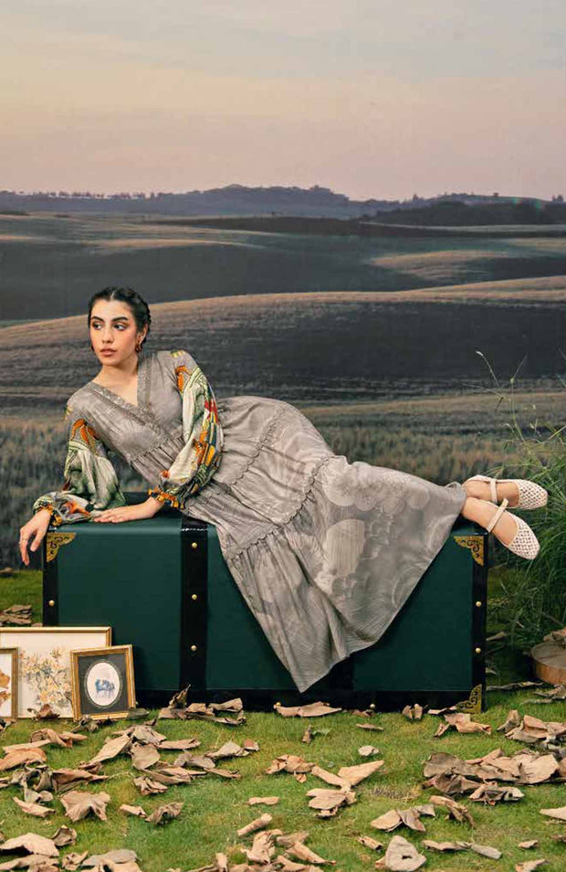 Mariab - M BASIC PRE-FALL CASUAL'25 BY MARIA B PRINTED ARABIC LAWN SUITS UNSTITCHED 3 PIECE - SUMMER COLLECTION - aubranz.com