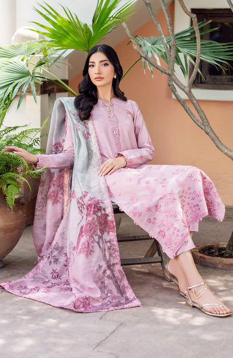 Zarif - Nura Textured Lawn'25 By Zarif Embroidered Suits Unstitched 3 Piece - Summer Collection - aubranz.com