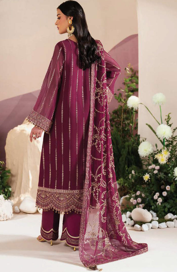 Alizehbybilal - Alizeh Reena Handcrafted Eid Edit'25 Embroidered Chiffon Suits Unstitched 3 Piece - Summer Collection - aubranz.com