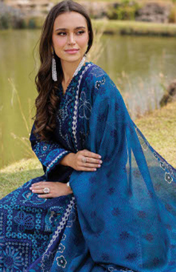 Xenia - Xenia Luxury Lawn'25 Embroidered Suits Unstitched 3 Piece - Summer Collection - aubranz.com