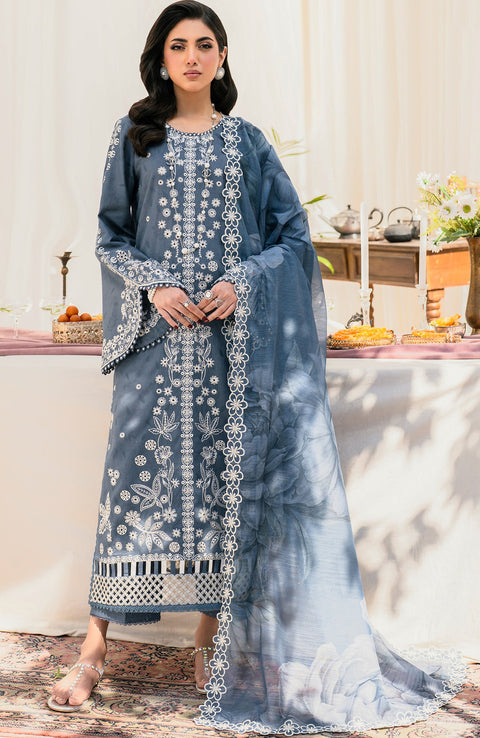 Zarif - Lamhay Luxury Lawn'25 By Zarif Embroidered Suits Unstitched 3 Piece - Summer Collectiom - aubranz.com